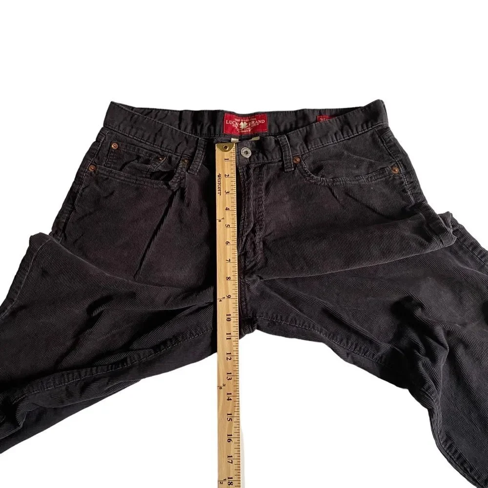 Lucky Brand 361 Vintage Straight Dark Gray Corduroys Cords Sz 34x30